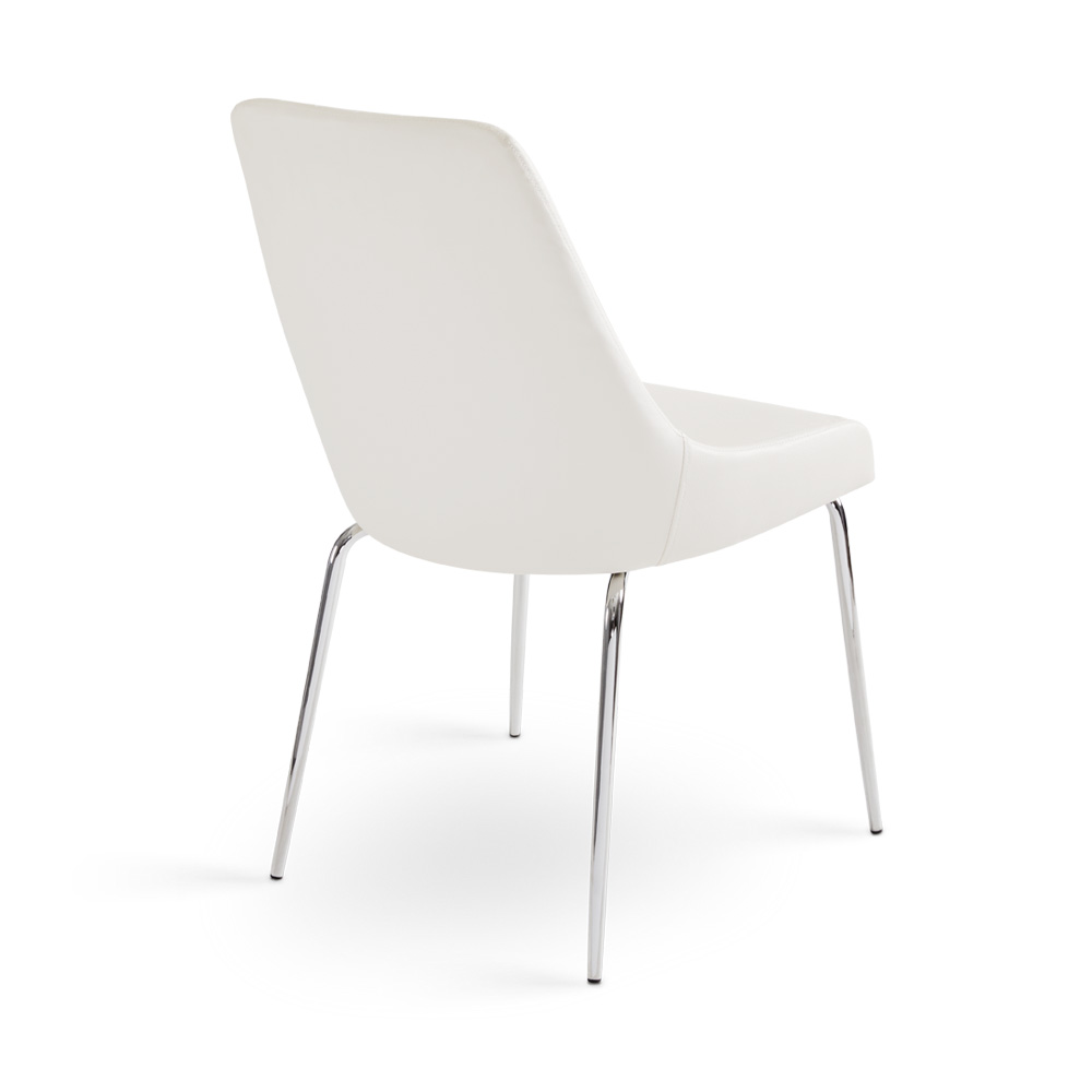 Moira Dining Chair: White Leatherette